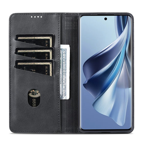 AZNS For Oppo Reno10 5G (Global) / Reno10 Pro 5G (Global) Phone Case Wallet Stand PU Leather Cowhide Texture Cover