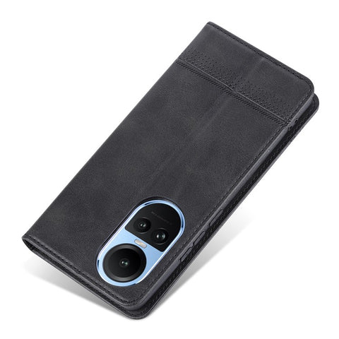 AZNS For Oppo Reno10 5G (Global) / Reno10 Pro 5G (Global) Phone Case Wallet Stand PU Leather Cowhide Texture Cover