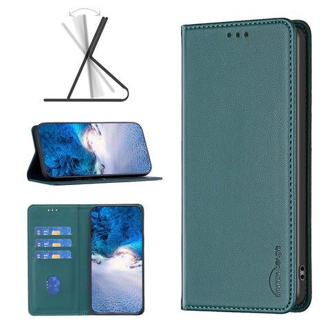 BINFEN COLOR BF18 For Oppo A58 4G / A98 5G Foldable Stand Leather Cover Phone Case Card Holder Shell
