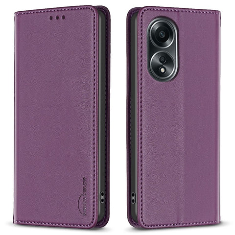 BINFEN COLOR BF18 For Oppo A58 4G / A98 5G Foldable Stand Leather Cover Phone Case Card Holder Shell
