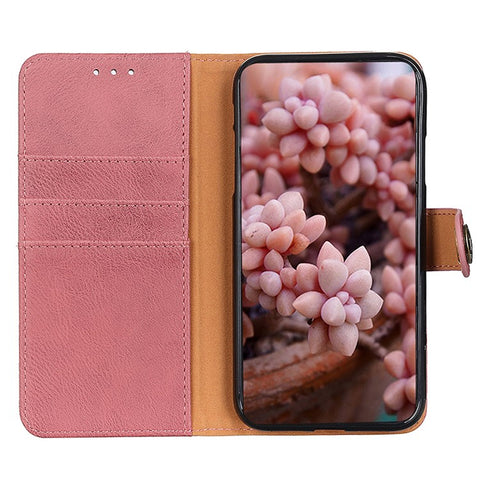 KHAZNEH For Oppo A78 4G Shockproof Cowhide Texture Case PU Leather Stand Wallet Phone Cover