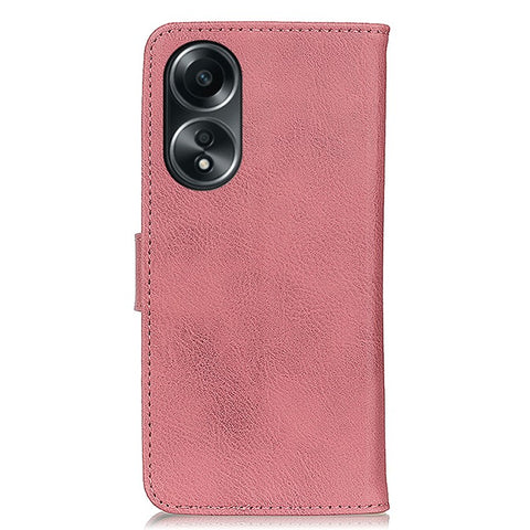 KHAZNEH For Oppo A78 4G Shockproof Cowhide Texture Case PU Leather Stand Wallet Phone Cover