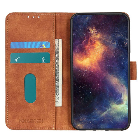 KHAZNEH For Oppo A78 4G Anti-Scratch Shell Wallet Phone Cover Retro Texture PU Leather Stand Case