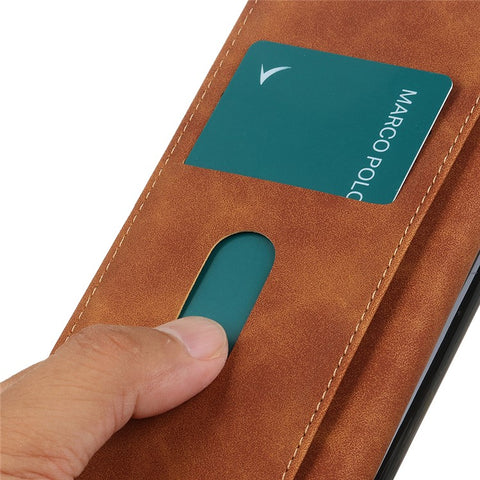 KHAZNEH For Oppo A78 4G Anti-Scratch Shell Wallet Phone Cover Retro Texture PU Leather Stand Case