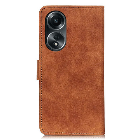 KHAZNEH For Oppo A78 4G Anti-Scratch Shell Wallet Phone Cover Retro Texture PU Leather Stand Case