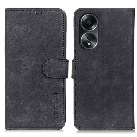 KHAZNEH For Oppo A78 4G Anti-Scratch Shell Wallet Phone Cover Retro Texture PU Leather Stand Case