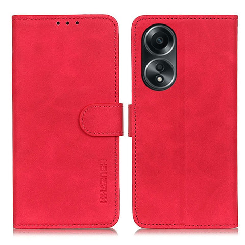 KHAZNEH For Oppo A58 5G / A78 5G PU Leather Stand Case Wallet Phone Cover Retro Texture Shell