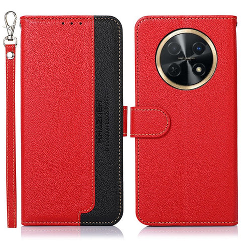 KHAZNEH For Huawei nova Y91 4G / Enjoy 60X RFID Blocking Phone Leather Case Litchi Texture Wallet Stand Phone Cover