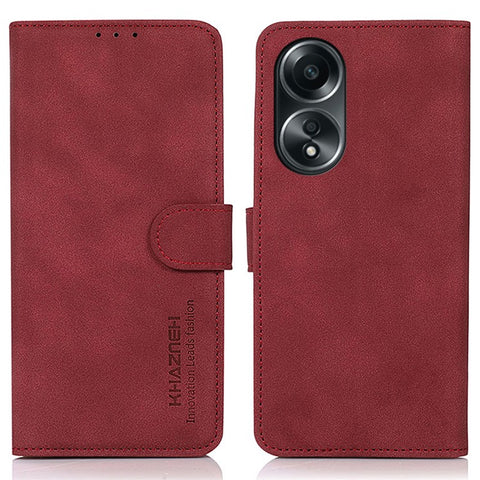 KHAZNEH For Oppo A58 5G Fine Texture Wallet PU Leather Smartphone Case Stand Phone Cover