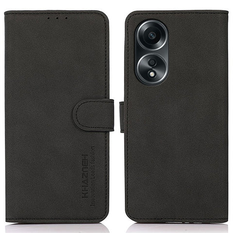 KHAZNEH For Oppo A78 4G Textured Wallet Stand Cover Magnetic Closure PU Leather Smartphone Case