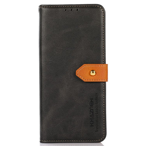 KHAZNEH For Oppo A58 5G Leather Wallet Phone Cover Foldable Stand Cowhide Texture Case