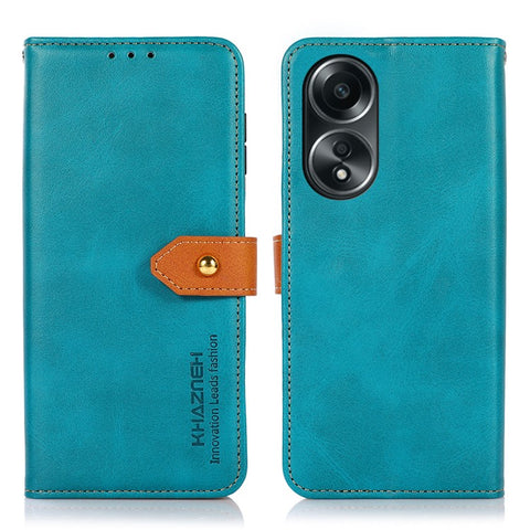 KHAZNEH For Oppo A78 4G Bump Proof Leather Wallet Phone Cover Stand Cowhide Texture Case