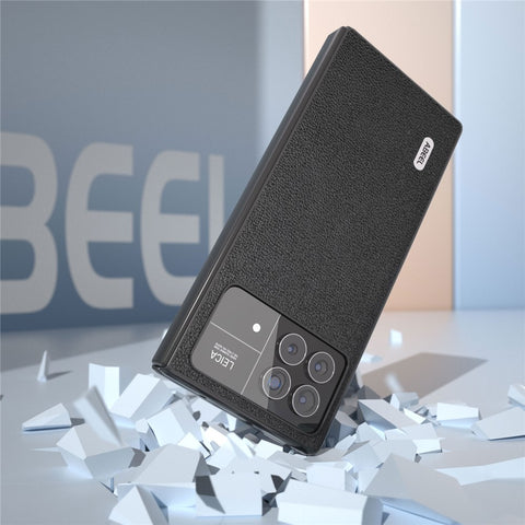 ABEEL For Xiaomi Mix Fold 3 5G Genuine Cow Leather + PC Phone Case Litchi Texture Shockproof Protection Cover