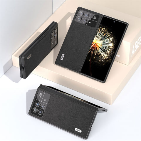 ABEEL For Xiaomi Mix Fold 3 5G Genuine Cow Leather + PC Phone Case Litchi Texture Shockproof Protection Cover