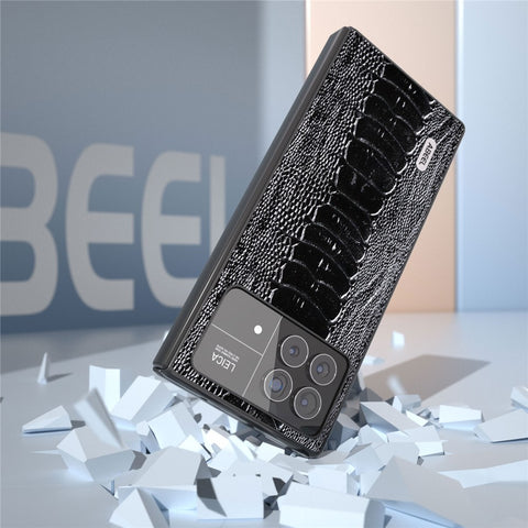 ABEEL For Xiaomi Mix Fold 3 5G Crocodile Texture Protective Phone Cover Genuine Cow Leather+PC Back Case