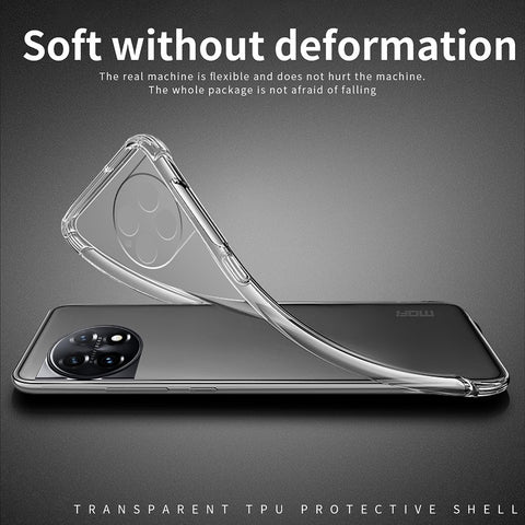 MOFI Transparent Phone Case for OnePlus Ace 2 Pro 5G , Soft TPU Protective Mobile Phone Cover