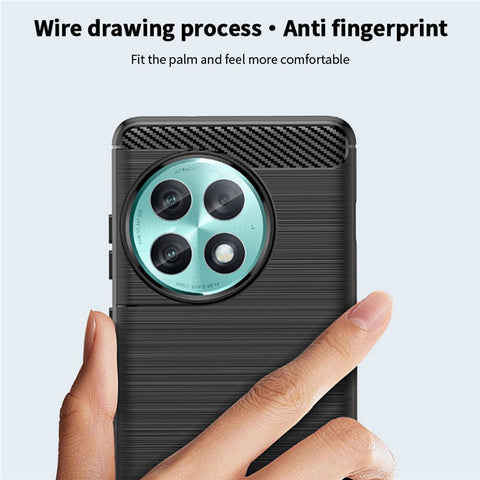 MOFI JK TPU Series-1 for OnePlus Ace 2 Pro 5G Anti-scratch Carbon Fiber Texture Brushed Cover TPU Phone Case