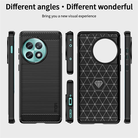 MOFI JK TPU Series-1 for OnePlus Ace 2 Pro 5G Anti-scratch Carbon Fiber Texture Brushed Cover TPU Phone Case