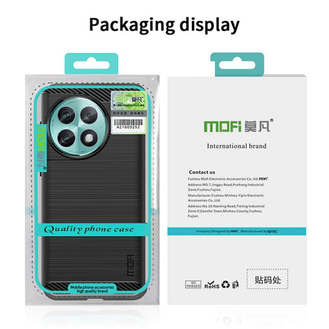 MOFI JK TPU Series-1 for OnePlus Ace 2 Pro 5G Anti-scratch Carbon Fiber Texture Brushed Cover TPU Phone Case