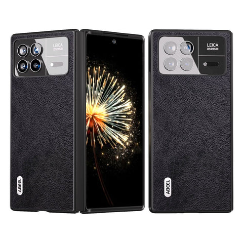 ABEEL For Xiaomi Mix Fold 3 5G PU Leather Coated PC Phone Cover Litchi Texture Drop-Proof Shell Case