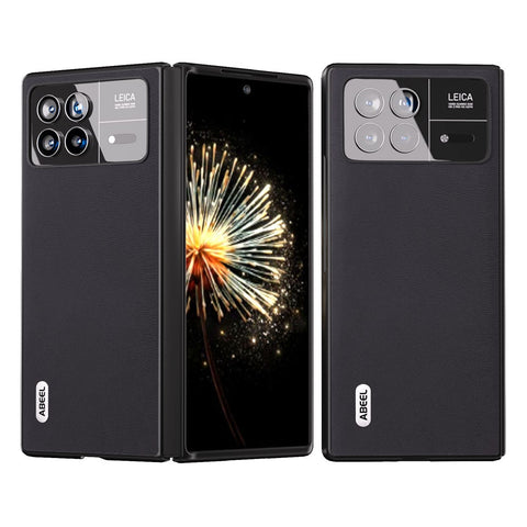 ABEEL For Xiaomi Mix Fold 3 5G Protective Back Cover Textured PU Leather+PC Phone Case