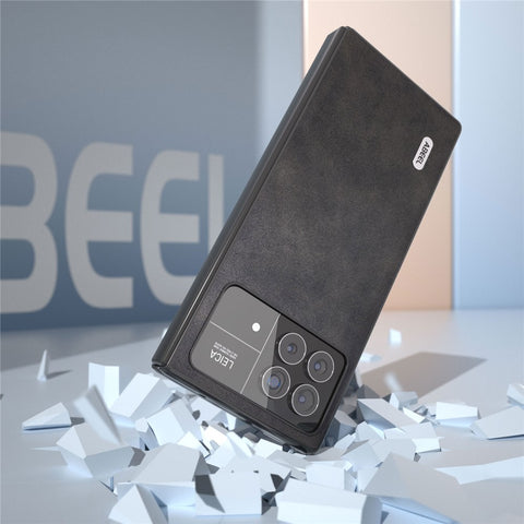 ABEEL For Xiaomi Mix Fold 3 5G Cowhide Texture Phone Case PU Leather Coated TPU+PC Cover