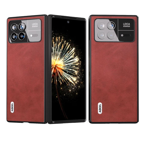 ABEEL For Xiaomi Mix Fold 3 5G Cowhide Texture Phone Case PU Leather Coated TPU+PC Cover