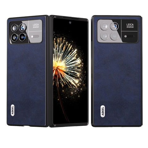 ABEEL For Xiaomi Mix Fold 3 5G Cowhide Texture Phone Case PU Leather Coated TPU+PC Cover