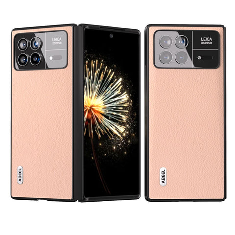 ABEEL For Xiaomi Mix Fold 3 5G Dustproof Litchi Texture Phone Cover Genuine Cow Leather + PC Protective Case
