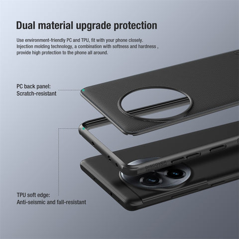 NILLKIN Super Frosted Shield Pro for OnePlus Ace 2 Pro 5G PC+TPU Case Anti-scratch Matte Phone Cover