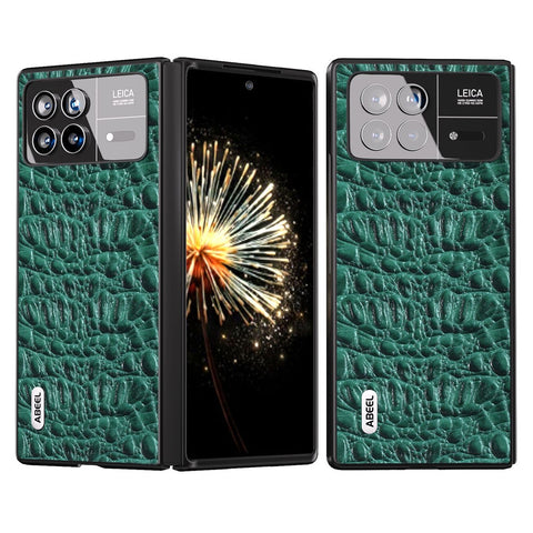 ABEEL For Xiaomi Mix Fold 3 5G Genuine Cow Leather+PC No-Slip Case Canopy Texture Phone Cover
