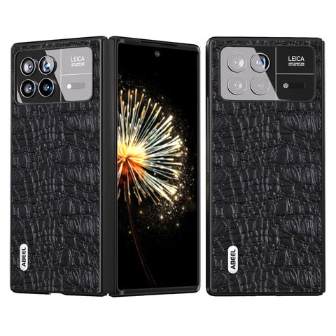 ABEEL For Xiaomi Mix Fold 3 5G Genuine Cow Leather+PC No-Slip Case Canopy Texture Phone Cover