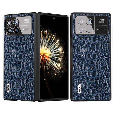 ABEEL For Xiaomi Mix Fold 3 5G Genuine Cow Leather+PC No-Slip Case Canopy Texture Phone Cover