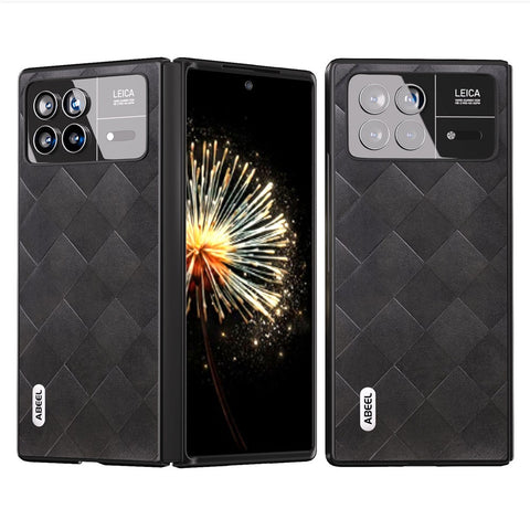 ABEEL For Xiaomi Mix Fold 3 5G Grid Texture Protective Case PU Leather+PC Drop Protection Phone Cover