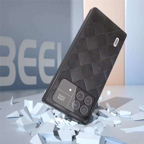 ABEEL For Xiaomi Mix Fold 3 5G Grid Texture Protective Case PU Leather+PC Drop Protection Phone Cover