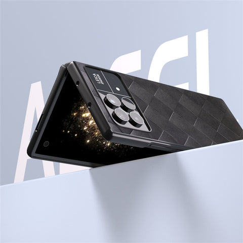 ABEEL For Xiaomi Mix Fold 3 5G Grid Texture Protective Case PU Leather+PC Drop Protection Phone Cover