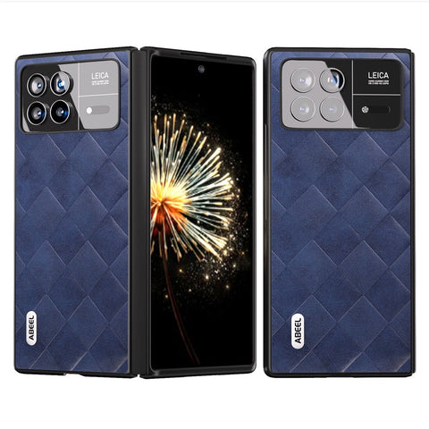 ABEEL For Xiaomi Mix Fold 3 5G Grid Texture Protective Case PU Leather+PC Drop Protection Phone Cover