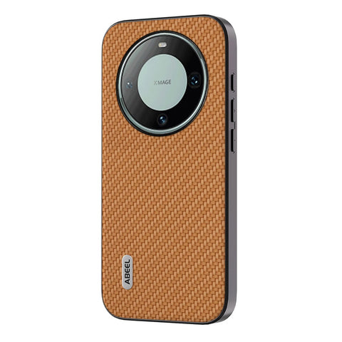 ABEEL For Huawei Mate 60 Pro Carbon Fiber Texture Phone Case PU Leather+PC+TPU Phone Cover