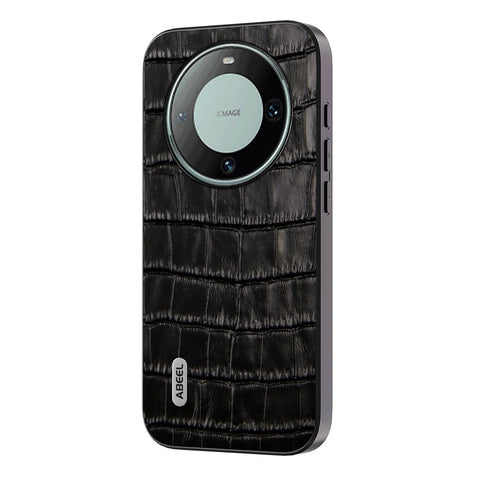 ABEEL For Huawei Mate 60 Pro Crocodile Texture Phone Cover Cowhide Leather+TPU+PC Phone Case