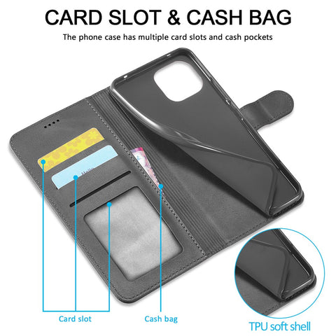 LC.IMEEKE For Xiaomi Redmi A1 4G / A2 4G Wallet Phone Case Calf Texture Stand Leather Phone Cover