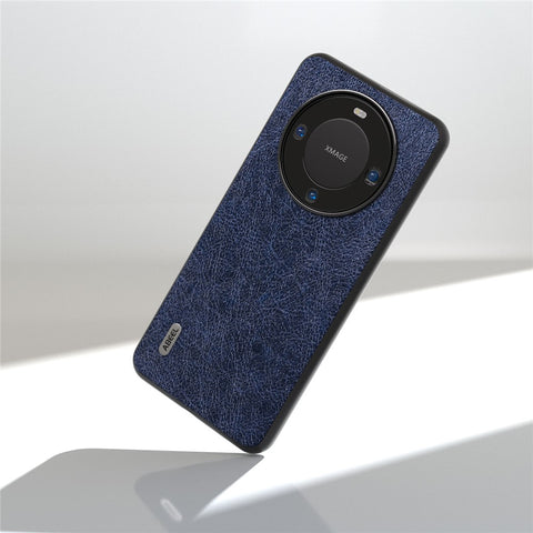 ABEEL For Huawei Mate 60 Pro Phone Case Retro Litchi Texture Leather Coated TPU+PC Cover