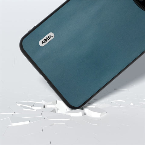 ABEEL Phone Case for Huawei Mate 60 Pro , Nappa Texture Genuine Cow Leather Coated PC+TPU Cover