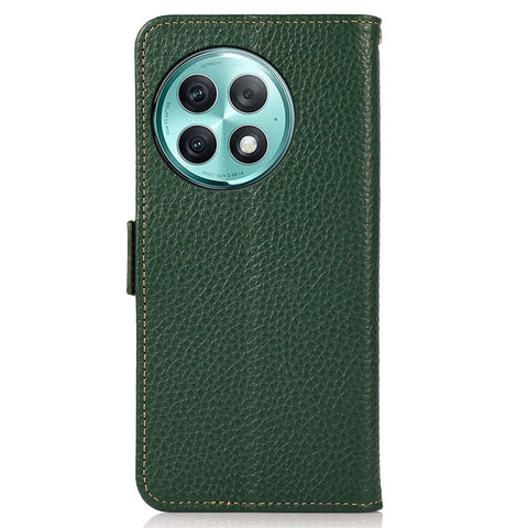KHAZNEH For OnePlus Ace 2 Pro 5G RFID Blocking Phone Case Genuine Cow Leather Stand Wallet Cover