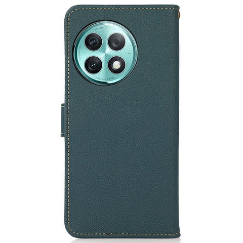KHAZNEH Wallet Case for OnePlus Ace 2 Pro 5G RFID Blocking Genuine Cow Leather Foldable Stand Phone Cover