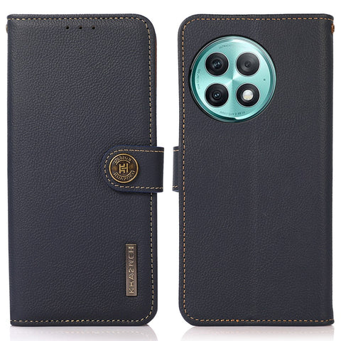 KHAZNEH Wallet Case for OnePlus Ace 2 Pro 5G RFID Blocking Genuine Cow Leather Foldable Stand Phone Cover