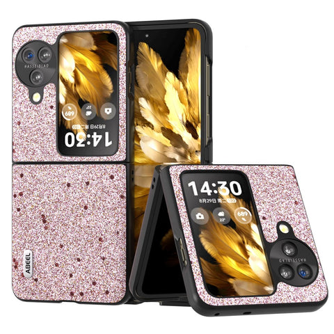 ABEEL For Oppo Find N3 Flip 5G Slim Fit Phone Case Glitter PU Leather + PC Protective Cover