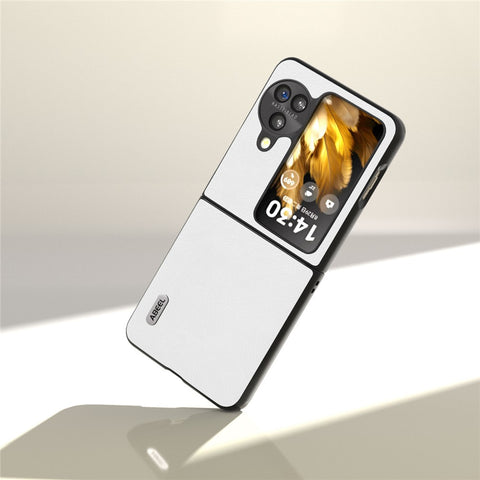 ABEEL For Oppo Find N3 Flip 5G PU Leather + Hard PC Shell Litchi Texture Slim Protective Phone Case