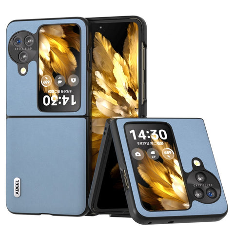 ABEEL For Oppo Find N3 Flip 5G Slim Fit Textured Phone Case PU Leather Coated PC Protective Cover