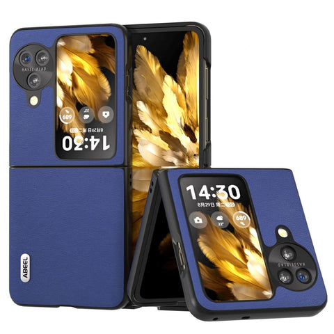 ABEEL For Oppo Find N3 Flip 5G Slim Fit Textured Phone Case PU Leather Coated PC Protective Cover