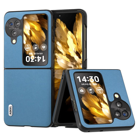 ABEEL For Oppo Find N3 Flip 5G Slim Fit Textured Phone Case PU Leather Coated PC Protective Cover